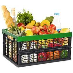 Einkaufskorb Klappbox 30L Grün Schwarz faltbar stabil Klappkorb Tragebox Klappkiste Kitchen storage toy basket box Einkaufstasche Korb Küche