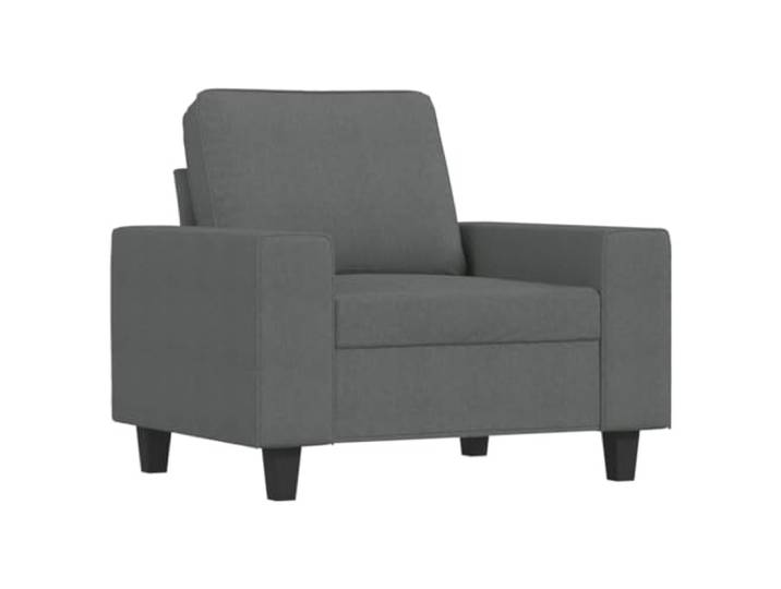 KTHLBRH Sofa-Set, 4-teilig, dunkelgrau aus Stoff 100 % Polyester, Gestell aus Metall, 6 Kissen inklusive, Fußstütze