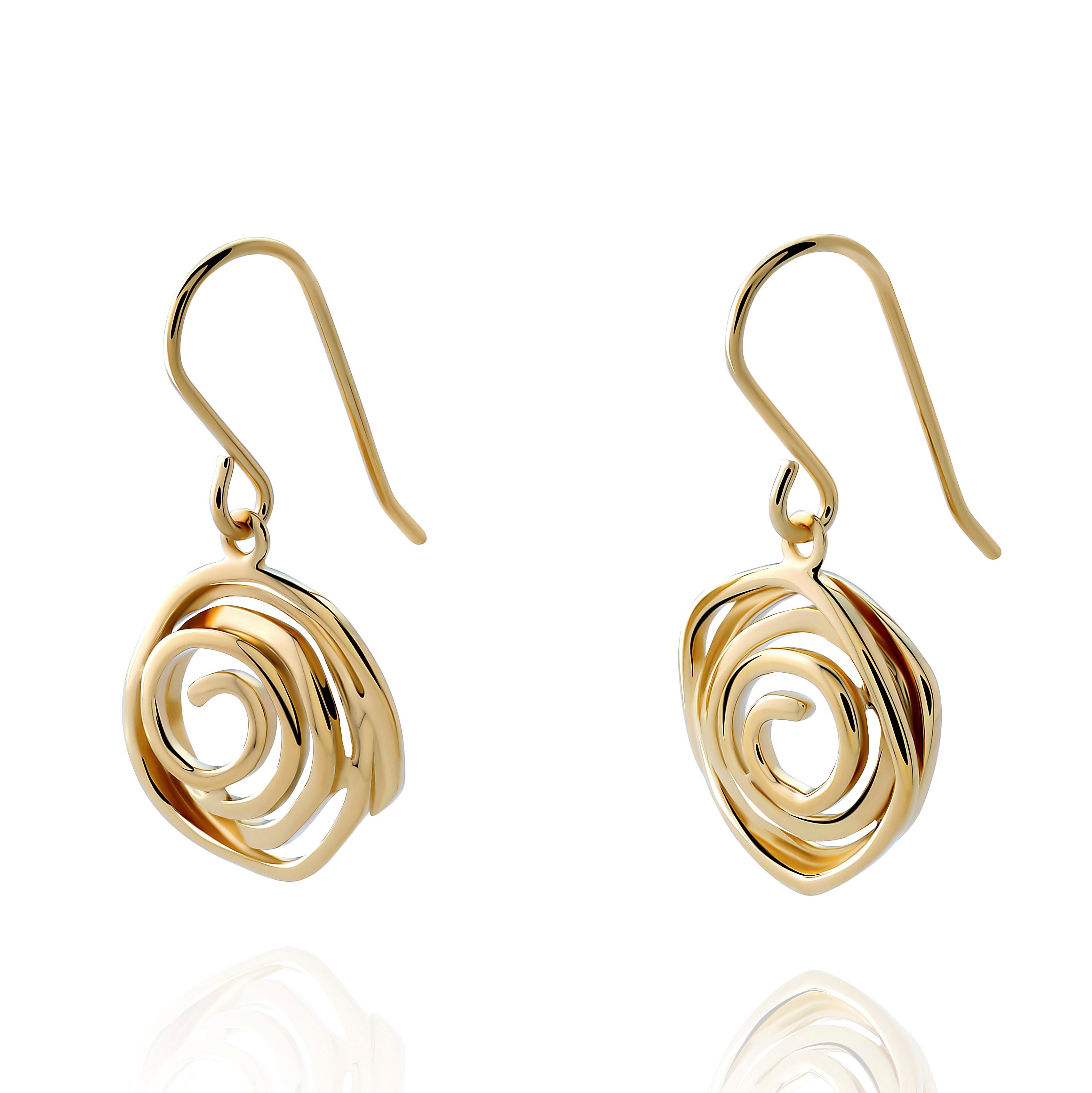 Orphelia 'Apolline' Dames 925 Sterling Zilveren Dangle Oorbellen - Goud ZO-7500/G