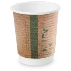 Vegware Kompostierbare doppelwandige Heißgetränkebecher 230ml