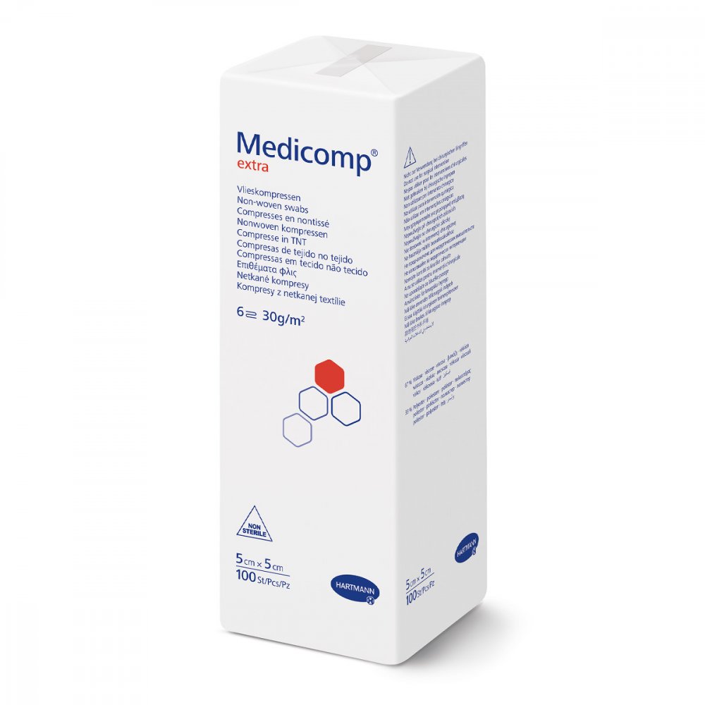 PAUL HARTMANN AG Medicomp Extra Kompressen 5x5 cm unsteril 04783915