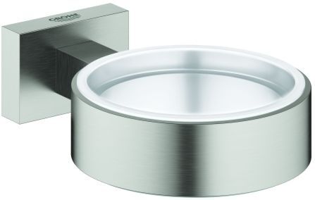 Grohe Essentials Cube Halter 40508DC1 supersteel, für Glas, Seifenspender/-schale