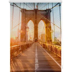 Lichtblick Rollo Klemmfix, ohne Bohren, Verdunkelung, Brooklyn Bridge - Orange