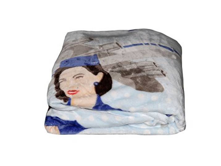 Goldmond Home, Wohndecke 50s Style, Retro, 150 x 200 cm, blau, Fly with me