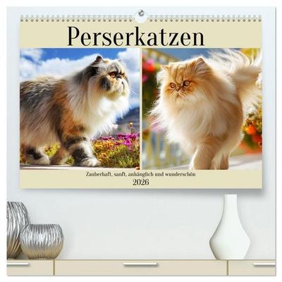 Perserkatzen. Zauberhaft, sanft, anhänglich und wunderschön (hochwertiger Premium Wandkalender 2026 DIN A2 quer), Kunstdruck in Hochglanz