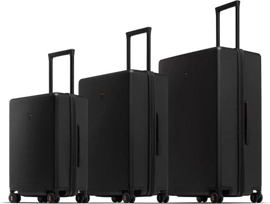 Reisgepäck-Set aus 3 Teilen - 40L, 65L & 105L - Hochwertig, Dauerhaft, Stabil - mit TSA-Schloss & 360° Rädern - Diamant-Design - Koffer-Set - 20", 24" & 28" - Reisegepäck - Koffer - Verstellbarer Griff - 3-Schichten - Urlaub - Schwarz