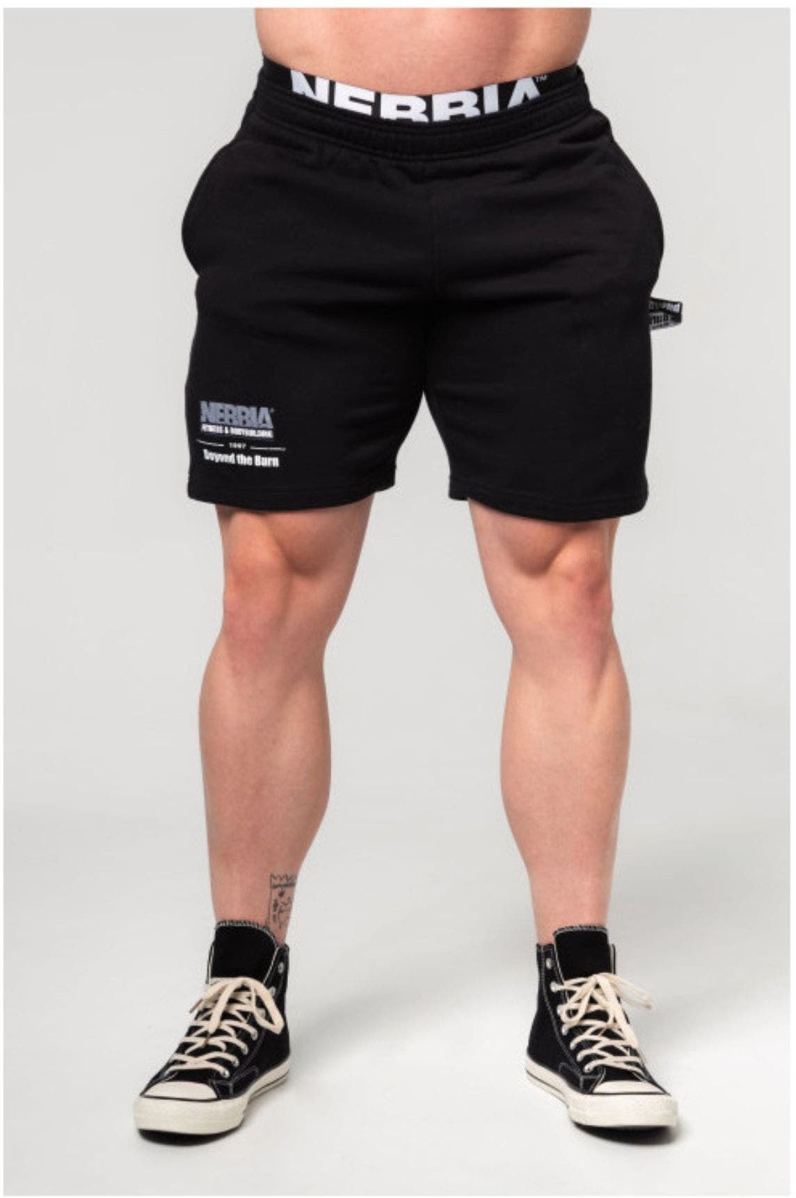 NEBBIA Gym Sweatshorts Gym Bro Man Nero   