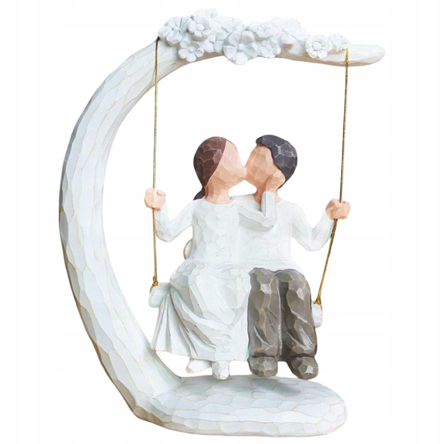 Handgeschilderd Romantisch Verliefd Paar Figurijn voor Decoratie, 23 cm