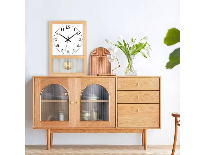 Horloge murale rétro en bois massif, accessoires pour la maison, décoration de chambre à coucher et de salon, horloge à balancier.