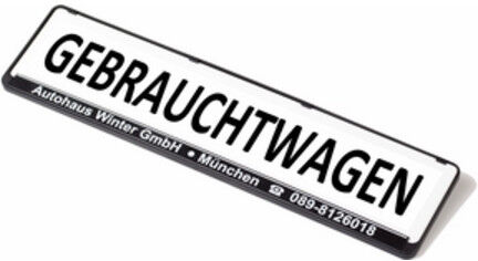 Panneau publicitaire Eichner pour amplificateur de plaque d'immatriculation Véhicules d'occasion (9219-00165)