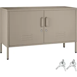 TecTake GmbH tectake Sideboard Baker, Magnetverschluss, verstellbarer Boden  Taupe
