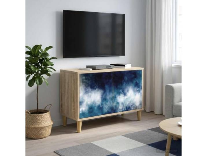 GKMBCVDFR TV-Schrank RAALTE 69 x 33 x 50 cm Sonoma Holzwerkstoff Sonoma-Optik, dekoratives Muster, erhöhte Füße, pflegeleichte Oberfläche, viel Stauraum, modernes Design
