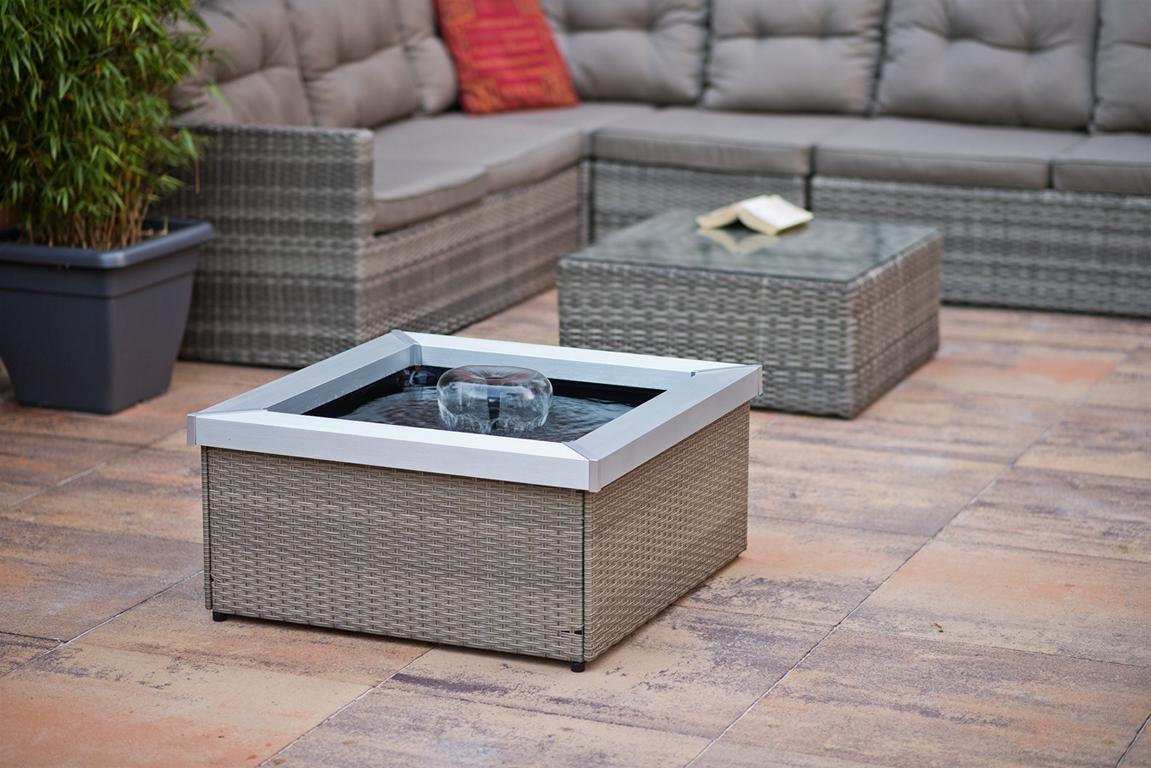 OUTSIDELIVI Terrassenteich Amora, Polyrattan, H35x74x74cm 08437851
