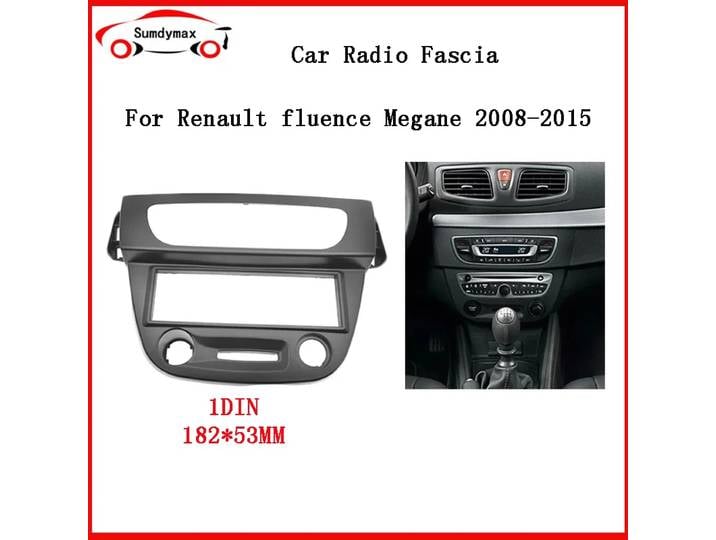 Cadre DVD Fascia d'autoradio 1 Din pour Renault Megane Fluence 2008 – 2015, Kit d'installation de panneau de tableau de bord