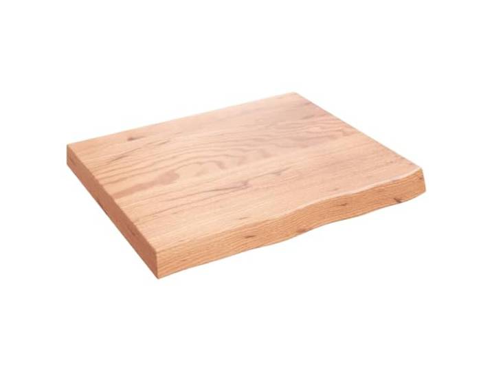 GFDWPUY Tischplatte Massivholz Eiche 60x50 cm Behandelt Naturkante, Handgefertigt, Lackierte Oberfläche, Vielseitig Kombinierbar