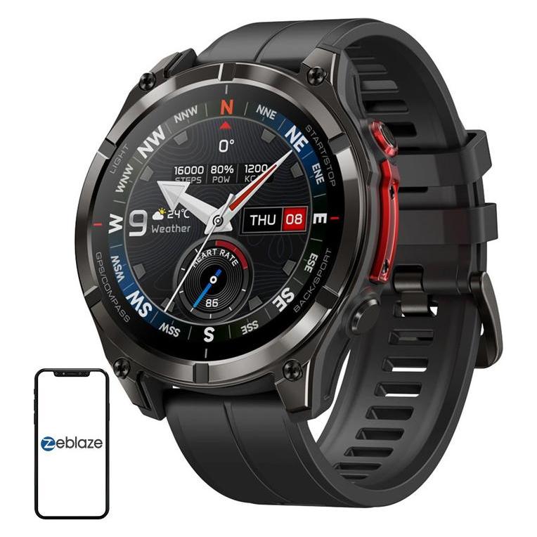 Zeblaze Stratos 4 Pro Smartwatch (Schwarz) (ohne SIM) (Stratos 4 Pro Black)