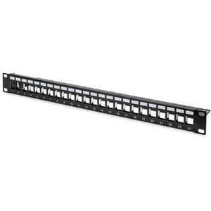 Digitus Patchpanel DN-91411, 19 Zoll, 1HE, schwarz, für 24 Ports