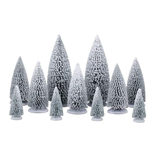 Lemax Set van 11 Witte Pijnbomen voor Kerstdecoratie