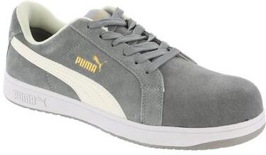 Puma Safety Iconic Suede Low SD SR Comp Toe - Mens 9 Grey Oxford Shoes Medium