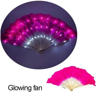 Inspire Essentials LED Neon Folding Fan Light Up Party Hand Fan For Events And Festivals 1
