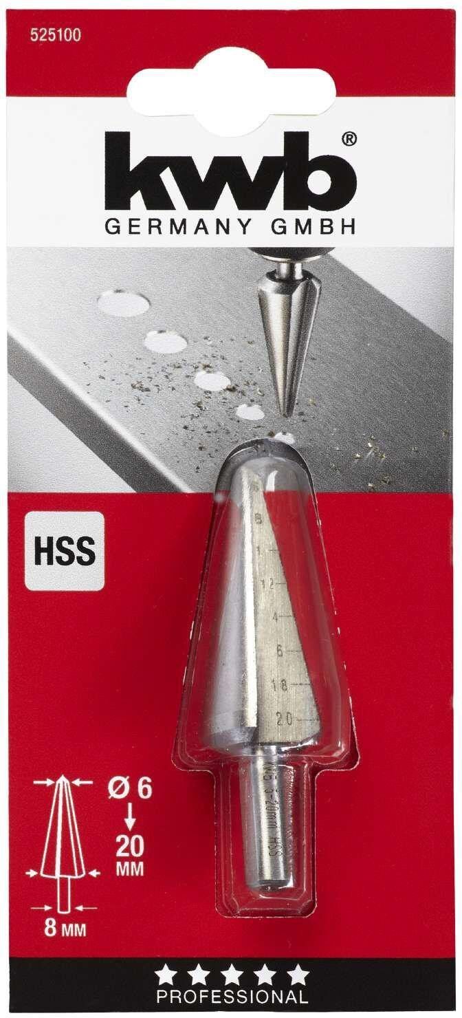 Schälbohrer KWB "HSS 6-20 mm", silber (weiß, neutral), Bohrer, Schälbohrer weiß, neutral Einheitsgröße
