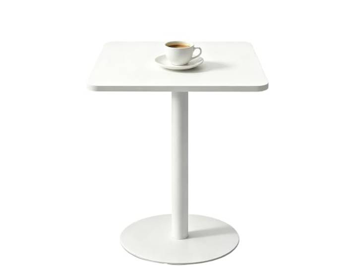Yopappol Moderner, Weißer, Quadratischer Bistrotisch Mit Einem Bein, Robuste Sockeltische Mit Rundem Sockel, Kompakter Beistelltisch Für Restaurant, Wohnung, Terrasse, Frühstücksecke(60x60x73cm)