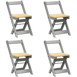 vidaXL Esszimmerstühle Klappbar 4 Stk. Corona Grau Massivholz Kiefer