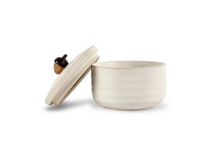 Sagaform Jarre à gland Ellen avec couvercle Ø13.5 cm Blanc cassé