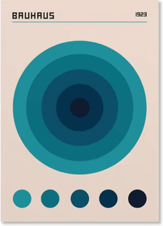 Inspire Picks Abstract Bauhaus Orange Wall Art Modern Geometric Sunrise Bicycle Poster 10 20x30cm No Frame