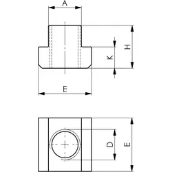 AMF T-Nutenstein DIN 508 T-Nut 18 mm M12 - 158907