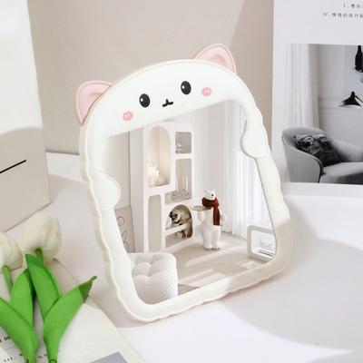Fusion Finds Cute Cat Ear Desktop Makeup Mirror Foldable Vanity Mirror For Bedroom, Desk & Travel cat White