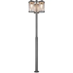 Wegeleuchte Außenstehlampe Gartenleuchte Aluminium anthrazit Dämmerungssensor H 240 cm