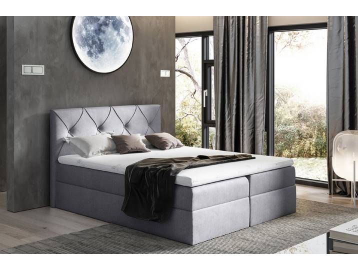 MF Design Boxspringbett Boxspringbett CRYSTAL mit Bettkasten und Federautomatik, Vorhanden