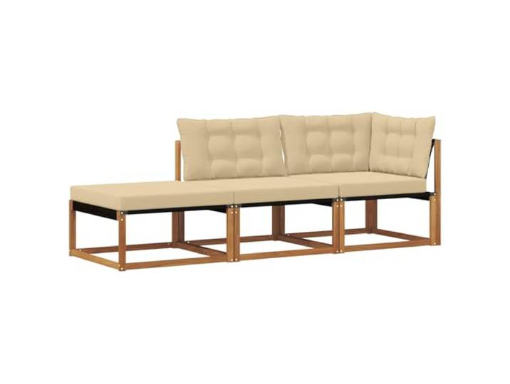 vidaXL 3 STK. Ecksofa-Einheiten für draußen Massivholz Akazie Natur