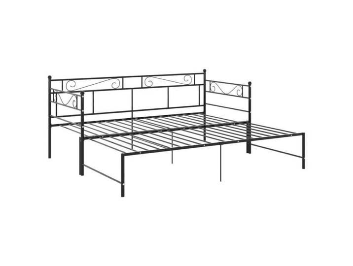 Canapé-lit extensible noir métal 90x200 cm - VINGVO - DBA - A lattes - Contemporain