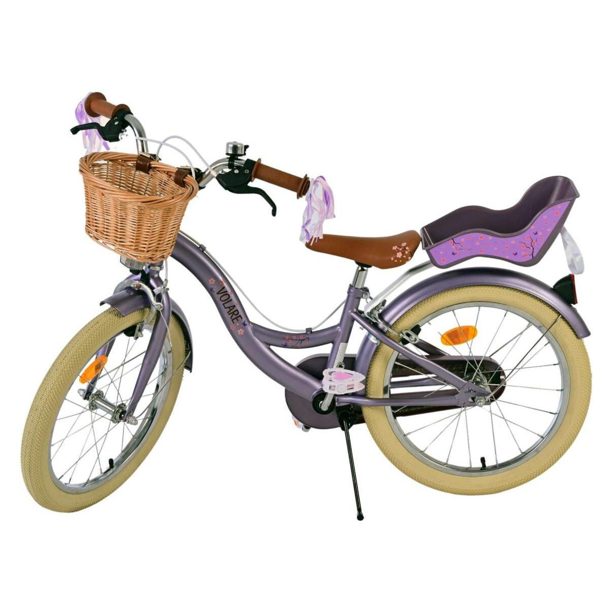 Volare Blossom Kinderfahrrad - Mädchen - 18 Zoll - Lila - Zweihandbremsen (18") (60025846)