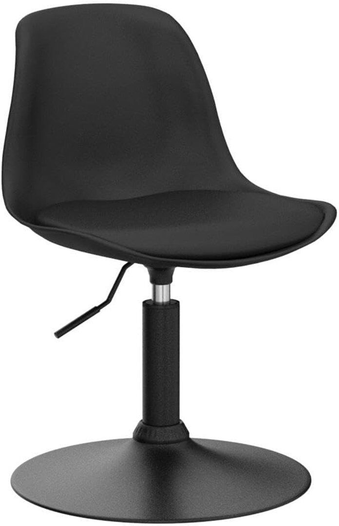 George Oliver Silsby Swivel Yes Faux Leather Yes Bar Stool Black 1