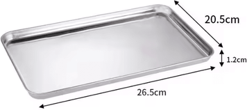 Inspire Curations Rectangle Stainless Steel Serving Tray For Buffet & Food Presentation 26x20x1.2cm