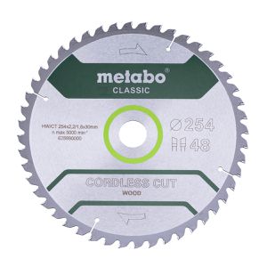 Metabo Kreissägeblatt Cordless Cut Wood Classic, 254 x 30 mm, 48 Zähne, für Holz