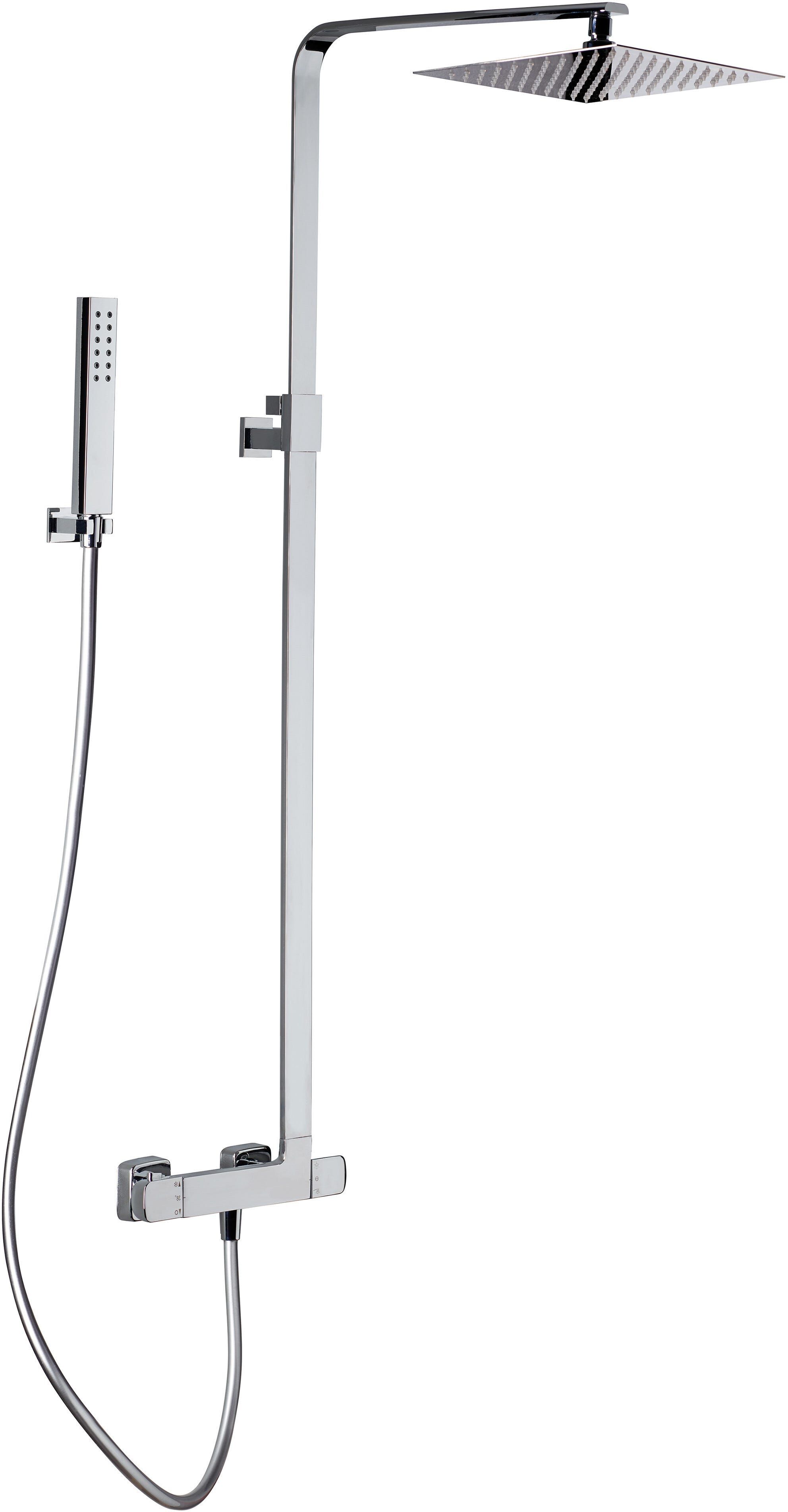 Marvel COLONNA DOCCIA  ERMES 1 GETTO CROMO SOFFIONE INOX 250x250 mm MISCELATORE TERMOSTATICO
