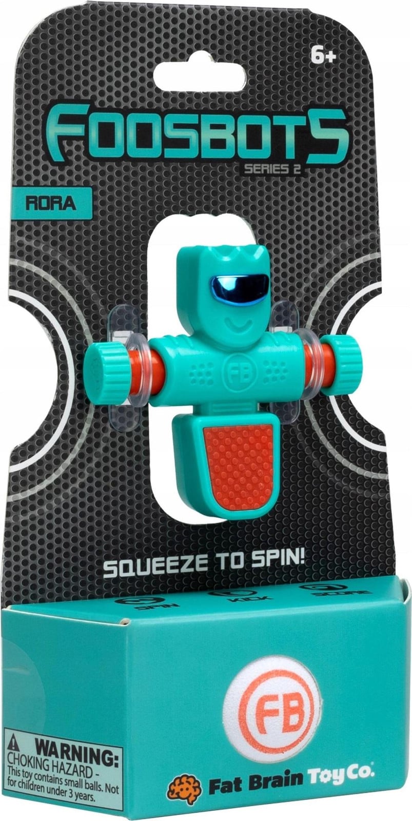 Fat Brain Toys Foosbots Voetballer Blauw met Bal en Standaard voor kinderen vanaf 6 jaar