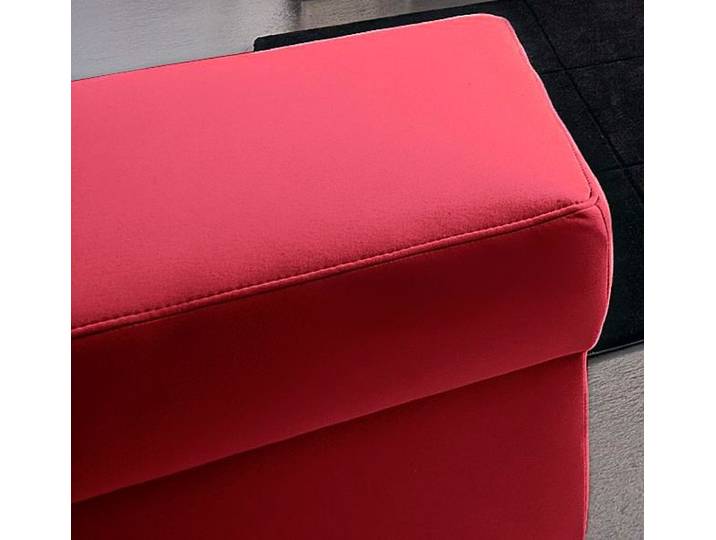 Hocker, Rot, 59x40x59 cm, Microfaser & Kunstleder, Polsterhocker, Modern, Domo-Collection