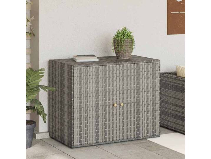 Casier de rangement Gris - Armoire de rangement - jardin Gris 100x55 5x80 cm Résine tressée A16607