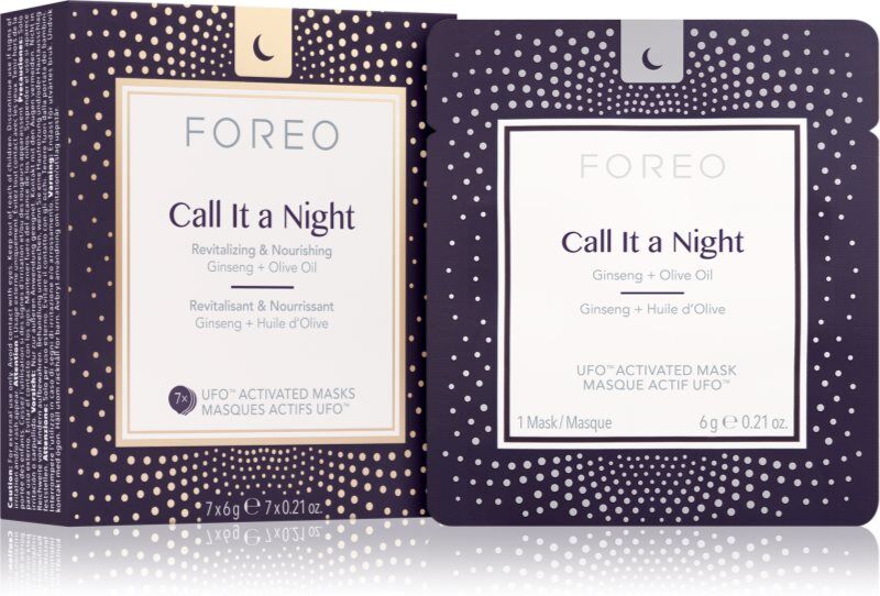 FOREO UFO™ Call It a Night revitalisierende Maske für die Nacht zur Erneuerung der Haut mit nahrhaften Effekt 7x6 g