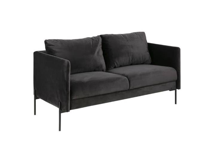 Canapé - ACTONA - Kingsley - 2 places - Tissu Letto - Anthracite - Fixe