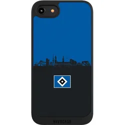 Nivocase Handyhülle für Apple iPhone 8 Hülle NIVOpure Case Schwarz HSV Hamburg Skyline (Apple iPhone 8), Smartphone Hülle, Schwarz