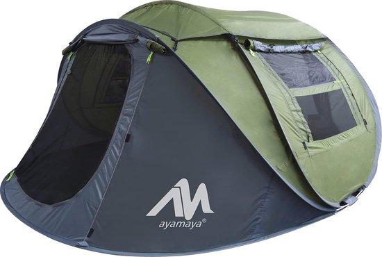 Unyqoos Pop-up Zelt für 3-4 Personen - 280×200×100 cm, 3000 mm Wassersäule, automatisches Strand- & Festivalzelt mit großem Dachfenster