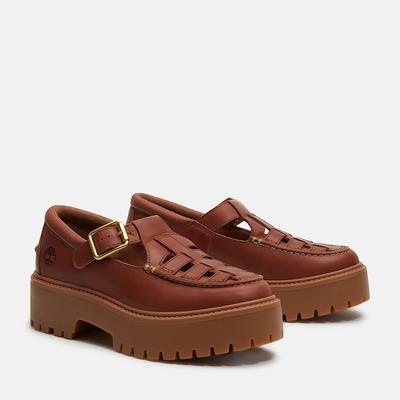 Bootsschuh TIMBERLAND "STONE STREET BUCKLE SHOE", Damen, Gr. 38, braun (rst full grain), Leder, Schuhe Bootsschuh, Buckle Schuh aus Timberland Premium Leder