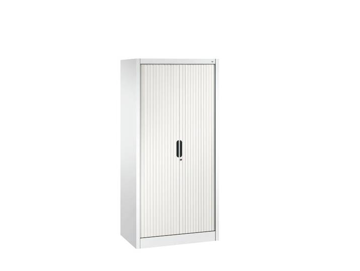 Roller Shutter Cabinet C+P Omnispace 80 x 42 x 166 cm, White, with key, New - Space-saving solution