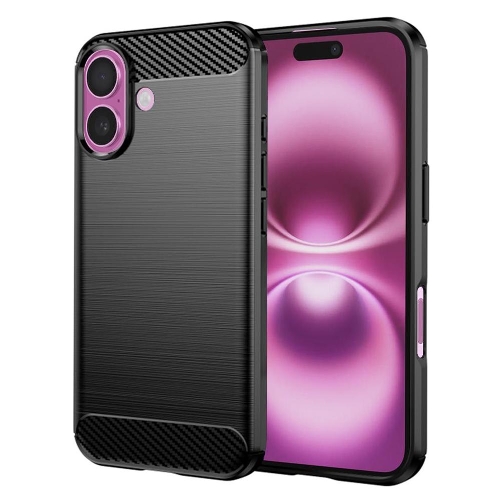 Techsuit - Carbon Silicone - iPhone 16 Plus - Black (Apple iPhone 16 Plus) (56354632)